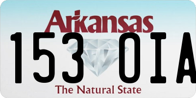 AR license plate 153OIA