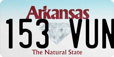 AR license plate 153VUN