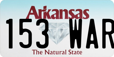 AR license plate 153WAR