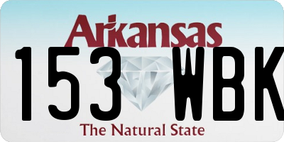 AR license plate 153WBK