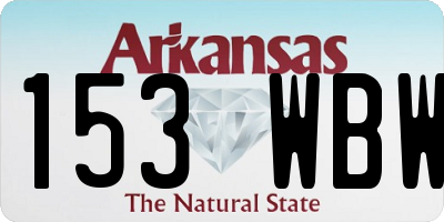 AR license plate 153WBW