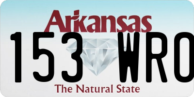 AR license plate 153WRO