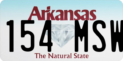 AR license plate 154MSW