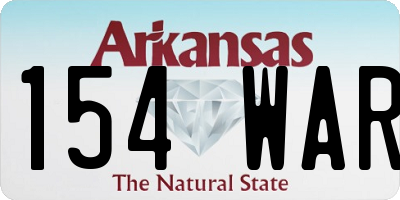 AR license plate 154WAR