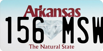 AR license plate 156MSW