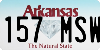 AR license plate 157MSW