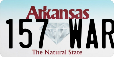 AR license plate 157WAR