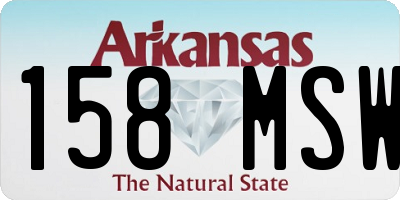 AR license plate 158MSW