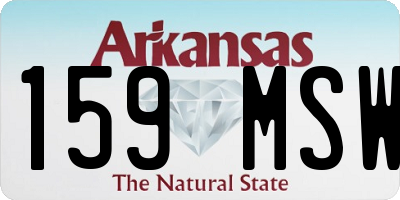 AR license plate 159MSW