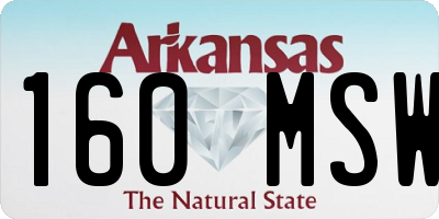 AR license plate 160MSW