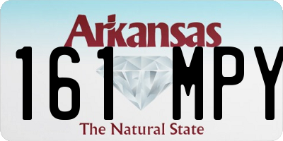 AR license plate 161MPY