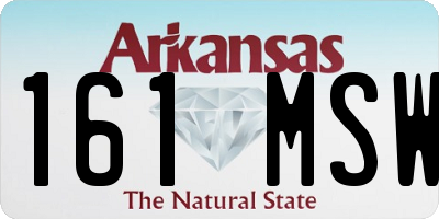 AR license plate 161MSW