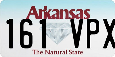 AR license plate 161VPX
