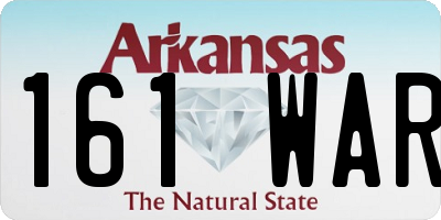 AR license plate 161WAR