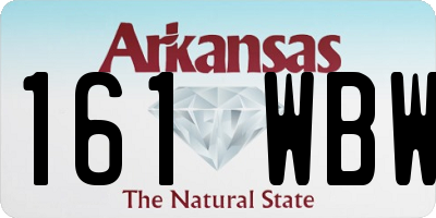 AR license plate 161WBW