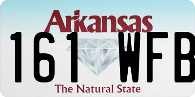 AR license plate 161WFB