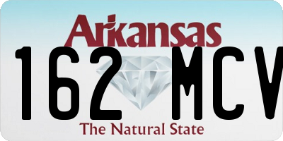 AR license plate 162MCV