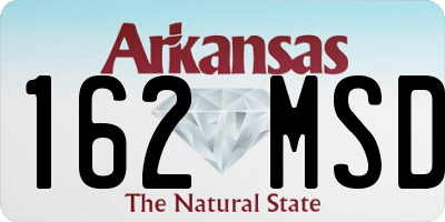 AR license plate 162MSD
