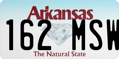 AR license plate 162MSW