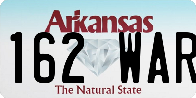 AR license plate 162WAR