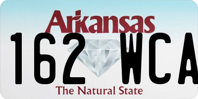 AR license plate 162WCA