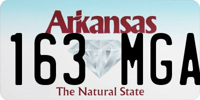 AR license plate 163MGA