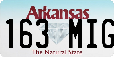 AR license plate 163MIG