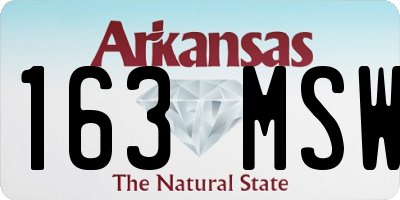 AR license plate 163MSW