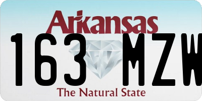 AR license plate 163MZW