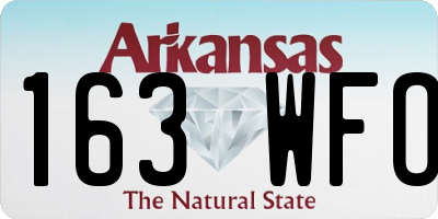 AR license plate 163WFO