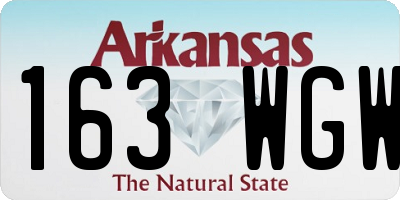 AR license plate 163WGW