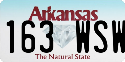 AR license plate 163WSW