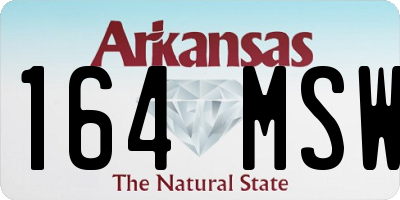 AR license plate 164MSW