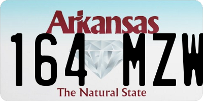 AR license plate 164MZW