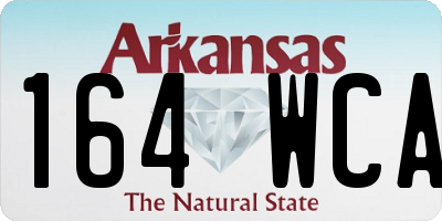 AR license plate 164WCA