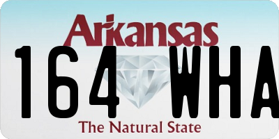 AR license plate 164WHA