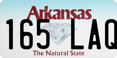 AR license plate 165LAQ