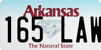 AR license plate 165LAW