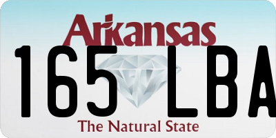 AR license plate 165LBA