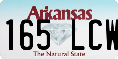 AR license plate 165LCW