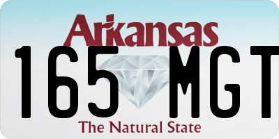 AR license plate 165MGT