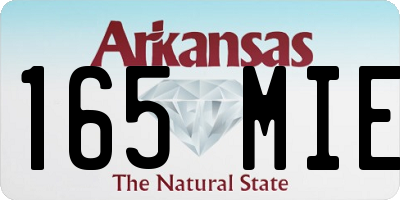 AR license plate 165MIE