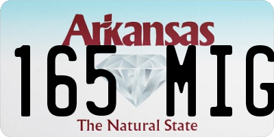AR license plate 165MIG