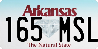 AR license plate 165MSL