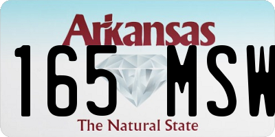 AR license plate 165MSW