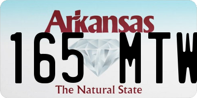 AR license plate 165MTW