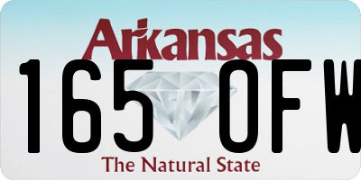 AR license plate 165OFW