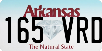 AR license plate 165VRD