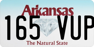 AR license plate 165VUP