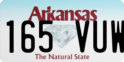 AR license plate 165VUW